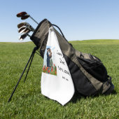 私はあなたを愛するパパ父の日エレガント追加フォト文字 ゴルフタオル (グリーン)