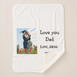 私はあなたを愛するパパ父の日エレガント追加フォト文字 シェルパブランケット