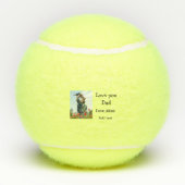 私はあなたを愛するパパ父の日エレガント追加フォト文字 テニスボール (裏面)
