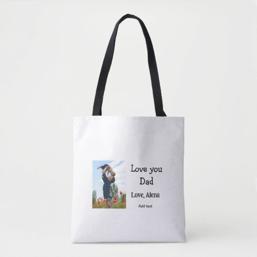 私はあなたを愛するパパ父の日エレガント追加フォト文字 トートバッグ (正面)
