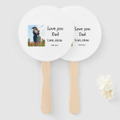 私はあなたを愛するパパ父の日エレガント追加フォト文字 ハンドファン (正面&裏面)