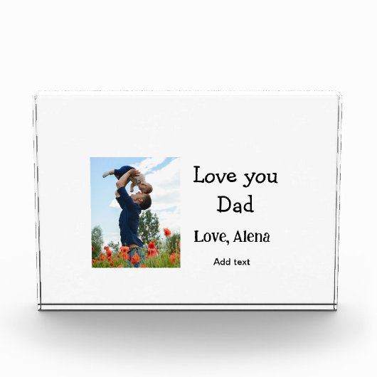 私はあなたを愛するパパ父の日エレガント追加フォト文字 フォトブロック (正面)
