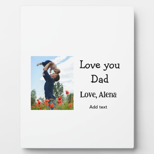 私はあなたを愛するパパ父の日エレガント追加フォト文字 フォトプラーク (正面)