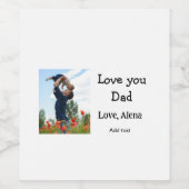 私はあなたを愛するパパ父の日エレガント追加フォト文字 ワインラベル (シングルラベル)