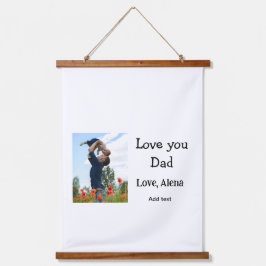 私はあなたを愛するパパ父の日エレガント追加フォト文字 吊り下げ型タペストリー