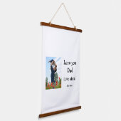 私はあなたを愛するパパ父の日エレガント追加フォト文字 吊り下げ型タペストリー (傾斜あり)