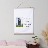 私はあなたを愛するパパ父の日エレガント追加フォト文字 吊り下げ型タペストリー (寝室)
