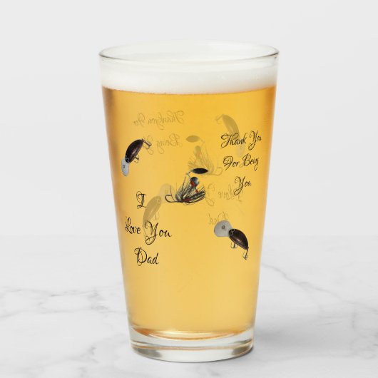 私はあなたを愛するパパ、魚釣りルアー。 タンブラーグラス (ドリンク正面)