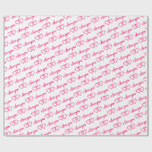 私はあなたを愛するピンクのハートパターンタイポグラフィバレンタイン ラッピングペーパー (フラット)