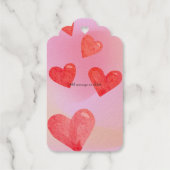 私はあなたを愛するピンクの虹の水色のハートバレンタイン ギフトタグ (裏面)