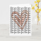 私はあなたを愛するピンクハート カード (黄色い花)