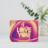 私はあなたを愛するピンクローズ ポストカード (スタンド正面)