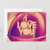 私はあなたを愛するピンクローズ ポストカード (正面/裏面)