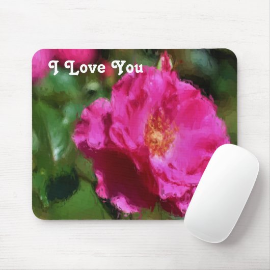 私はあなたを愛するピンクローズ マウスパッド (マウス)