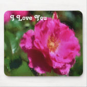 私はあなたを愛するピンクローズ マウスパッド (正面)