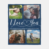 私はあなたを愛するフォトコラージュ記念日バレンタインファイル フリースブランケット (正面)