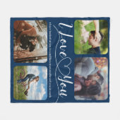 私はあなたを愛するフォトコラージュ記念日バレンタインファイル フリースブランケット (正面(横))