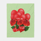 私はあなたを愛するフリースブランケット フリースブランケット (正面)