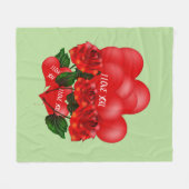 私はあなたを愛するフリースブランケット フリースブランケット (正面(横))