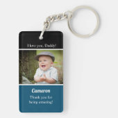 私はあなたを愛するブルーパパカスタムベビー写真名 キーホルダー (裏面)