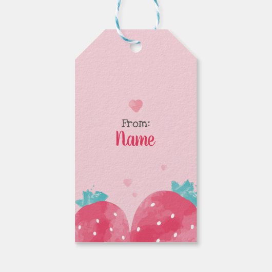 私はあなたを愛するベリーの多くの水の色ギフトラベル ギフトタグ (裏面)