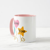 私はあなたを愛するマグカップ – ロマンチックなバルーンかわいいコーヒーカップ マグカップ (正面左)