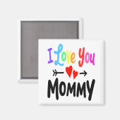 私はあなたを愛するママハートガールボーイかわいいママD マグネット (正面/裏面)
