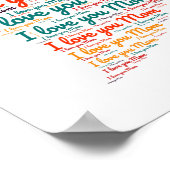 私はあなたを愛するママハートワードアートマザーズデイ ポスター (角)