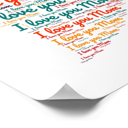 私はあなたを愛するママハートワードアートマザーズデイ ポスター (角)