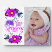 私はあなたを愛するママフローラポートレート フォトプラーク (正面)