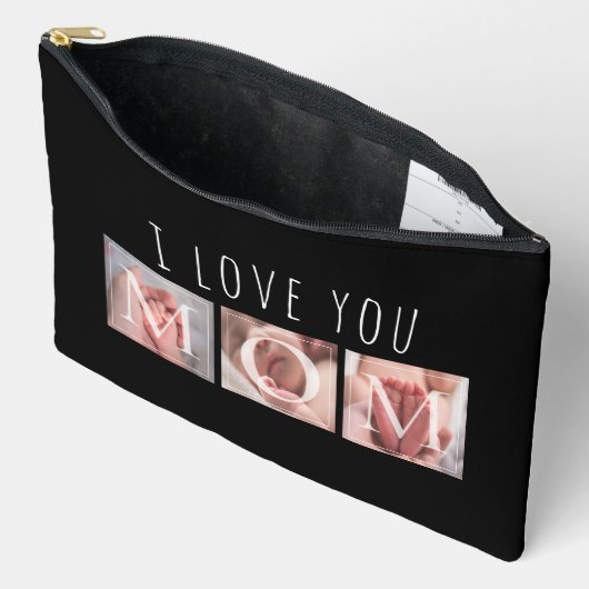 私はあなたを愛するママ写真の大 アクセサリーポーチ (見開き)