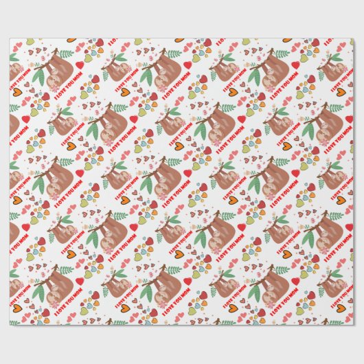 私はあなたを愛するママ怠惰パターンベビシャワー誕生日 ラッピングペーパー (フラット)