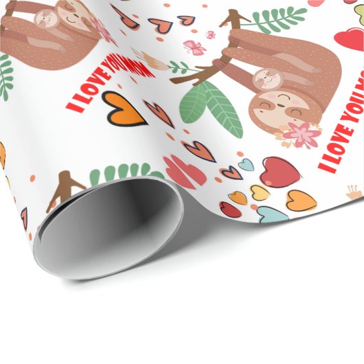 私はあなたを愛するママ怠惰パターンベビシャワー誕生日 ラッピングペーパー (ロールコーナー)