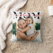 私はあなたを愛するママ赤いハートタイポグラフィ写真 クッション (ブランケット)