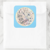 私はあなたを愛するママ青い水色任意の名前を追加 スクエアシール (バッグ)