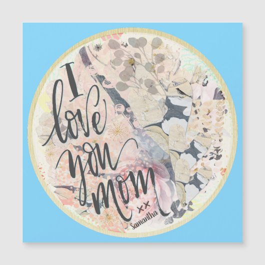 私はあなたを愛するママ青い水色磁気カード (正面)