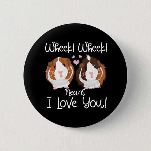 私はあなたを愛するモルモットcavy齧歯動物 缶バッジ (正面)