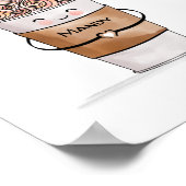 私はあなたを愛するラテかわいいかわいいコーヒーカップ&名前 ポスター (角)