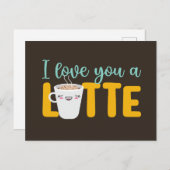 私はあなたを愛するラテかわいいパおもしろいンバレンタインデー ポストカード (正面/裏面)