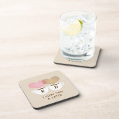 私はあなたを愛するラテカスタムモノグラムイニシャルコーヒー コースター (右側)