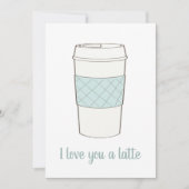 私はあなたを愛するラテコーヒーカップバレンタイン シーズンカード (正面)