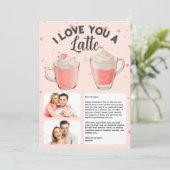 私はあなたを愛するラテパーソナライズされたバレンタインデー シーズンカード (スタンド正面)