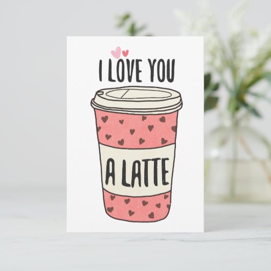 私はあなたを愛するラテフラットサンキューカード サンキューカード (スタンド正面)