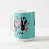 私はあなたを愛するラテマグ コーヒーマグカップ (正面左)