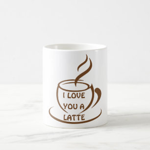 私はあなたを愛するラテロマンおもしろいデザイン コーヒーマグカップ