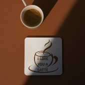 私はあなたを愛するラテロマンおもしろいデザイン スクエアペーパーコースター