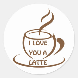 私はあなたを愛するラテロマンおもしろいデザイン ラウンドシール
