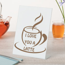 私はあなたを愛するラテロマンおもしろいデザイン 台座サイン