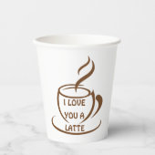 私はあなたを愛するラテロマンおもしろいデザイン 紙コップ (正面)