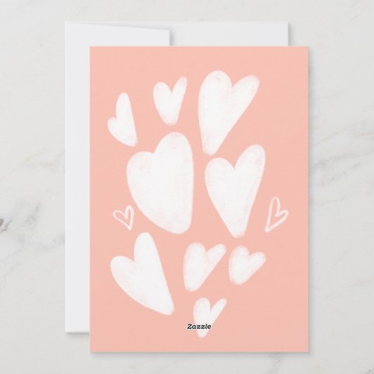 私はあなたを愛するラテ教室ピンクバレンタインデー シーズンカード (裏面)